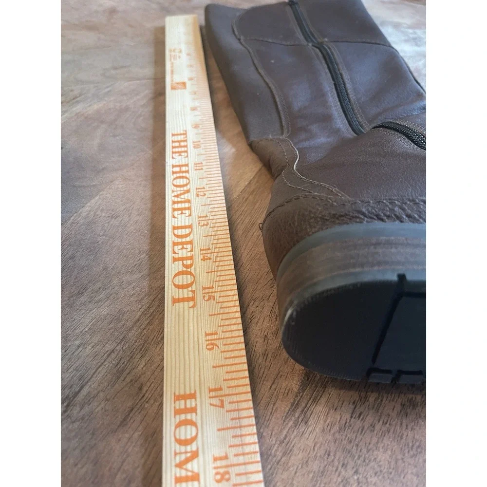 Rockport Hydro-Shield Waterproof Tall Brown Leather Boots Womens 7 Wide